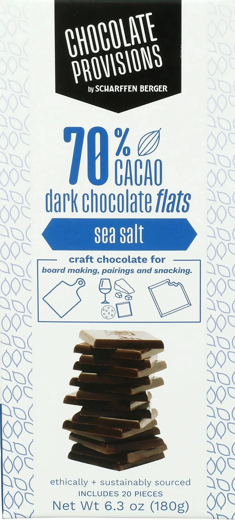 Image of Sea Salt 70% Cacao Dark Chocolate Flats