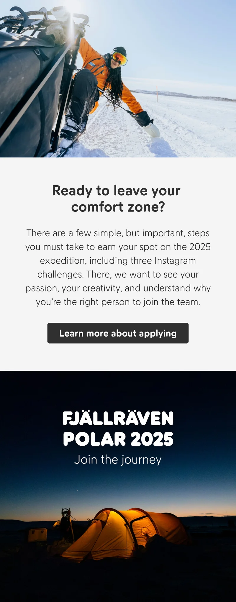 How to apply to Fjällräven Polar