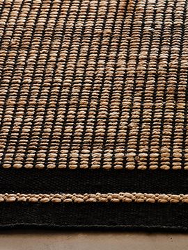 Santa Cruz Jute/Wool Blend Black Border Area Rug