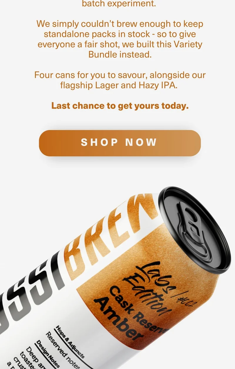 Last chance for Cask Reserve Amber