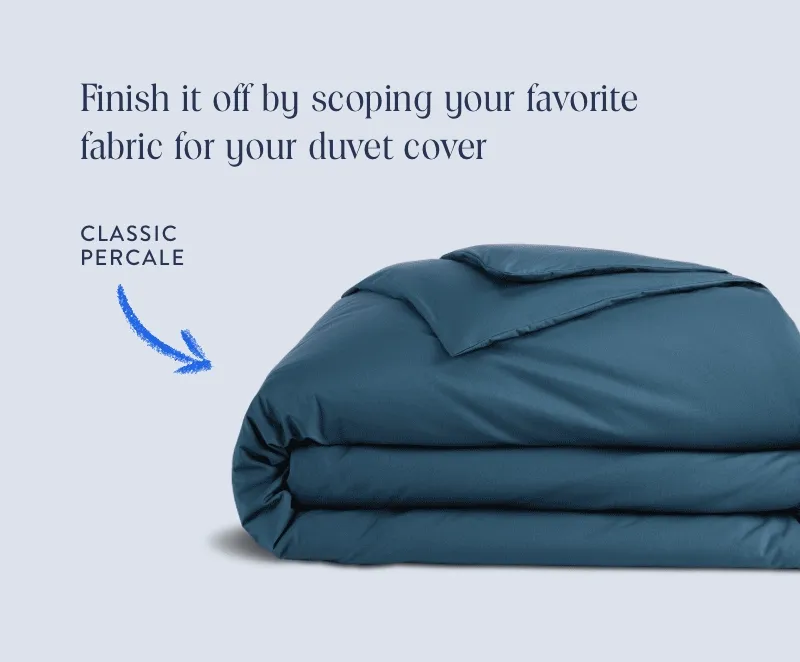 Finish it off by scoping your favorite fabric for your duvet cover