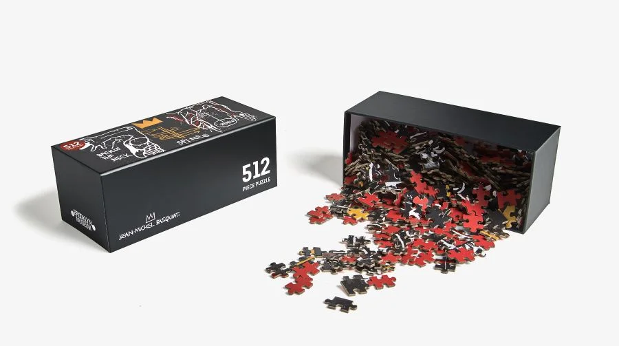 Puzzle with pieces displayed
