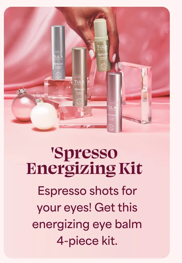 'Spresso Energizing Kit - Espresso shots for your eyes! Get this energizing eye balm 4-piece kit.
