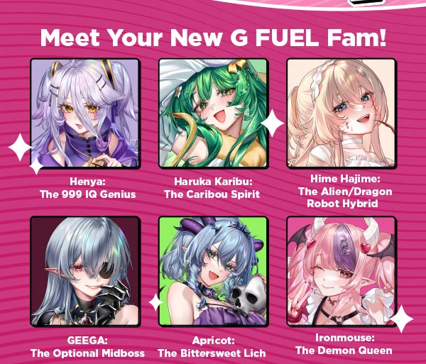 MEET YOUR NEW G FUEL FAM!