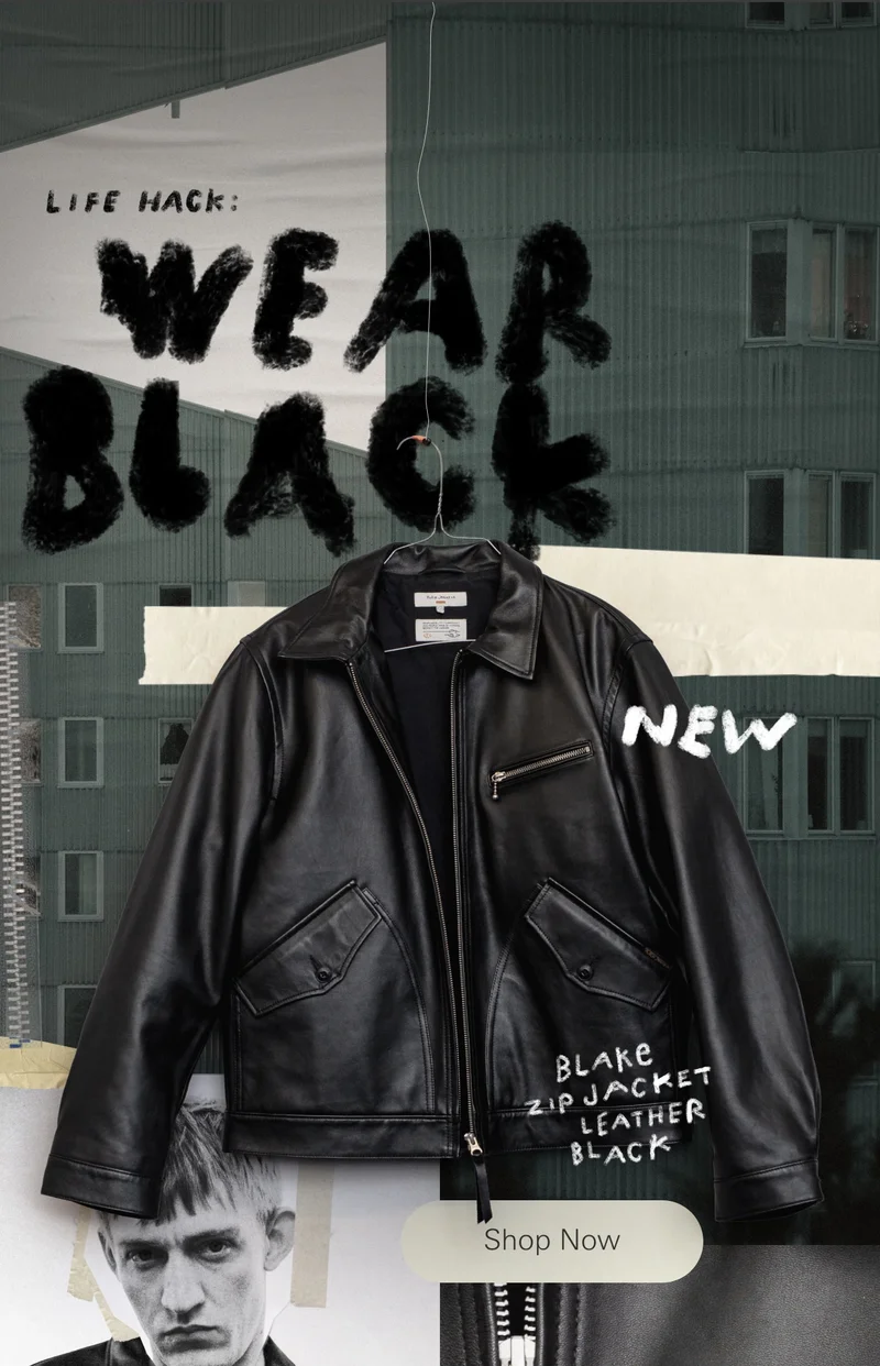 Blake Zip Jacket Leather Black Blake Zip Jacket Leather Black