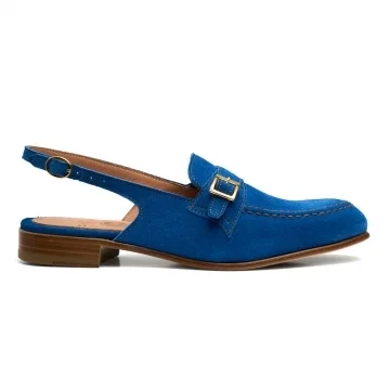 Frankie II Slingback Mule in Electric Blue Suede