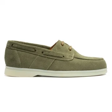 Ellen Boat Shoe in Smoked Green Suede