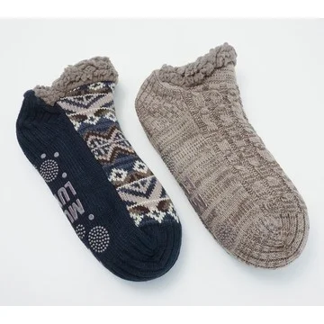 MUK LUKS Men's_Set of 2 Aloe Infused Shortie Cabin Socks