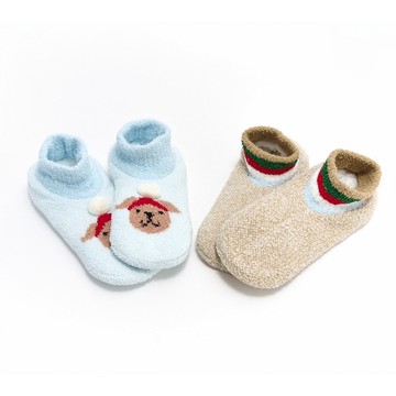 MUK LUKS Set of 2 Vitamin E Infused Festive Booties