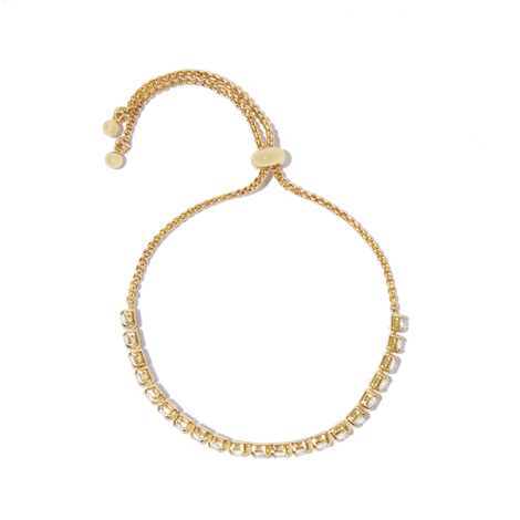 18k Gold Plated Adjustable Crystal Bracelet