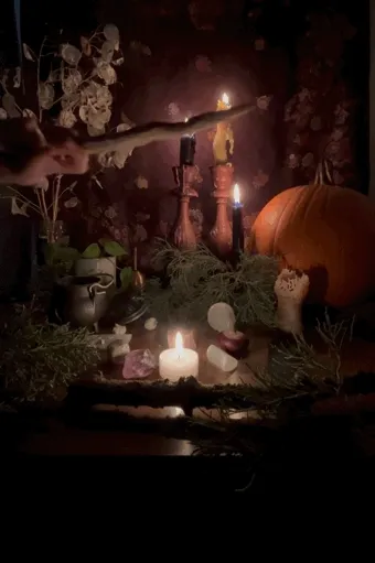An altar where a wand taps to make a bar of soap appear