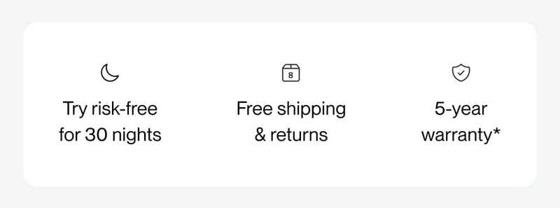 Try risk-free for 30 nights | Free shipping & returns | 5-year warranty