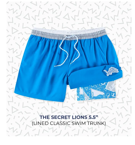 Lined Classic Swim Trunk: The Secret Lions 5.5"