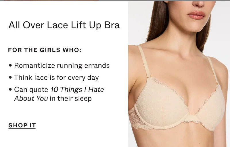 All Over Lace Lift Up Bra