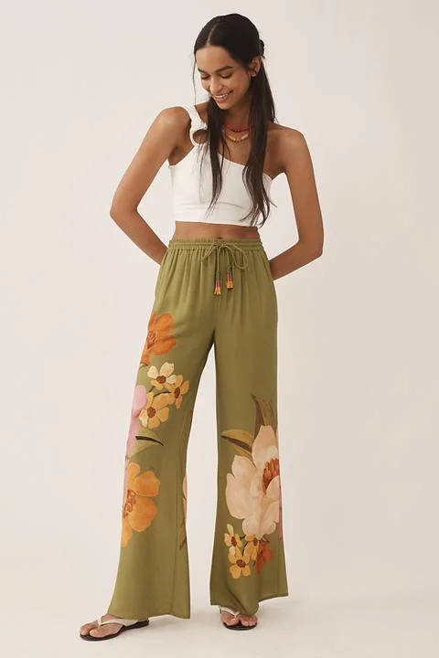 Farm Rio x Anthropologie Placed Floral Pull-On Pants