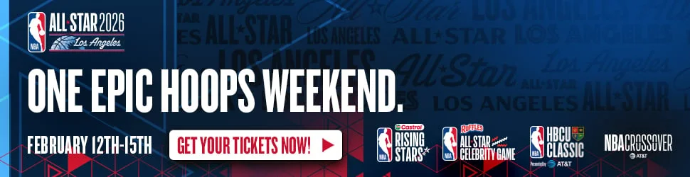NBA All-Star 2026. One Epic Hoops Weekend. February 12th-15th. Get your tickets NOW!