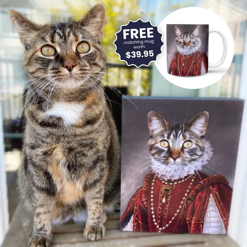 Image of The Queen of Roses - Custom Pet Canvas