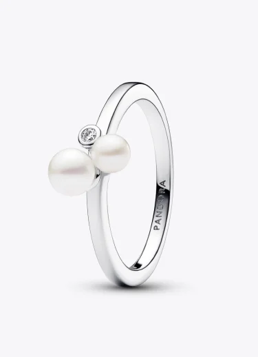 Duo Treated Freshwater Cultured Pearls Ring