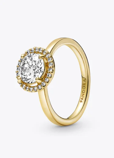 Sparkling Round Halo Ring