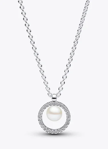 Treated Freshwater Cultured Pearl & Pavé Collier Necklace