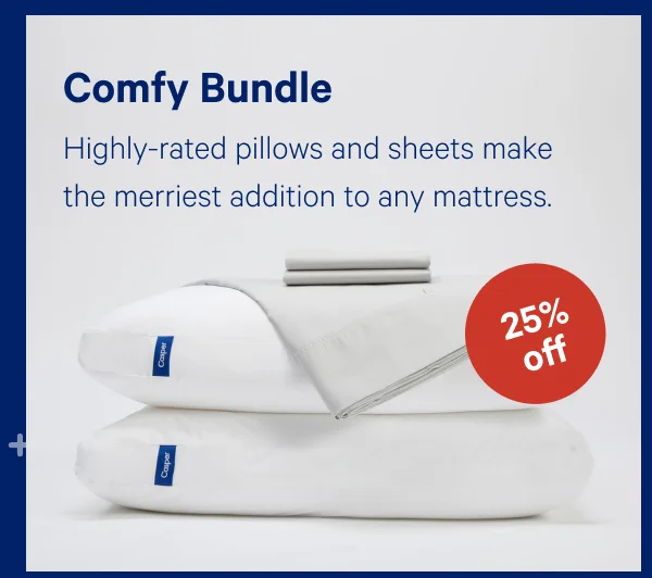 [25% off] >> Comfy Bundle >> Highly-rated pillows and sheets make the merriest addition to any mattress. >>