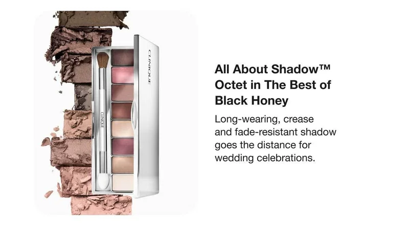 All About Shadow™ Octet in The Best of Black Honey | Long-wearing, crease and fade-resistant shadow goes the distance for wedding celebrations.