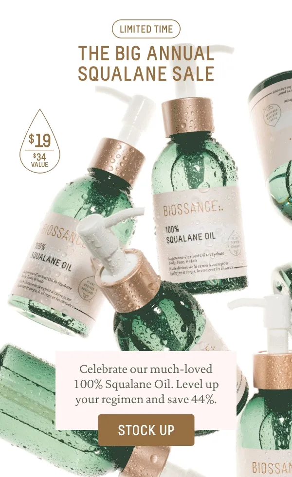 Limited Time The Big Annual Squalane Sale