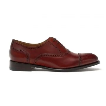 Darcey Oxford Semi Brogue in Dark Leaf Calf Leather