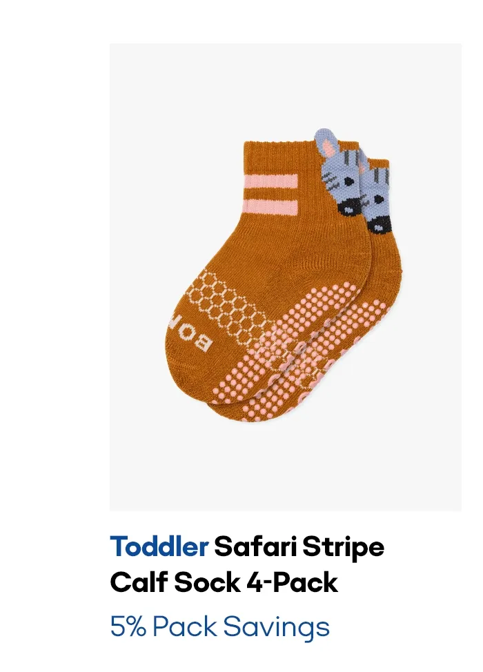 Toddler Safari Stripe Calf Sock 4-Pack 5% Pack Savings