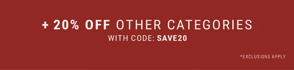 + 20% Off Other Categories With Code: discount code