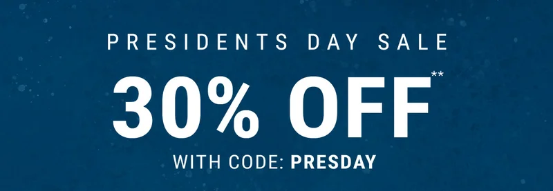Presidents Day Sale 30% Off** With Code: discount code