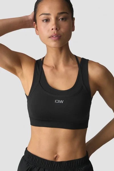 Image of Mirage Seamless Double Layer Sports Bra Black