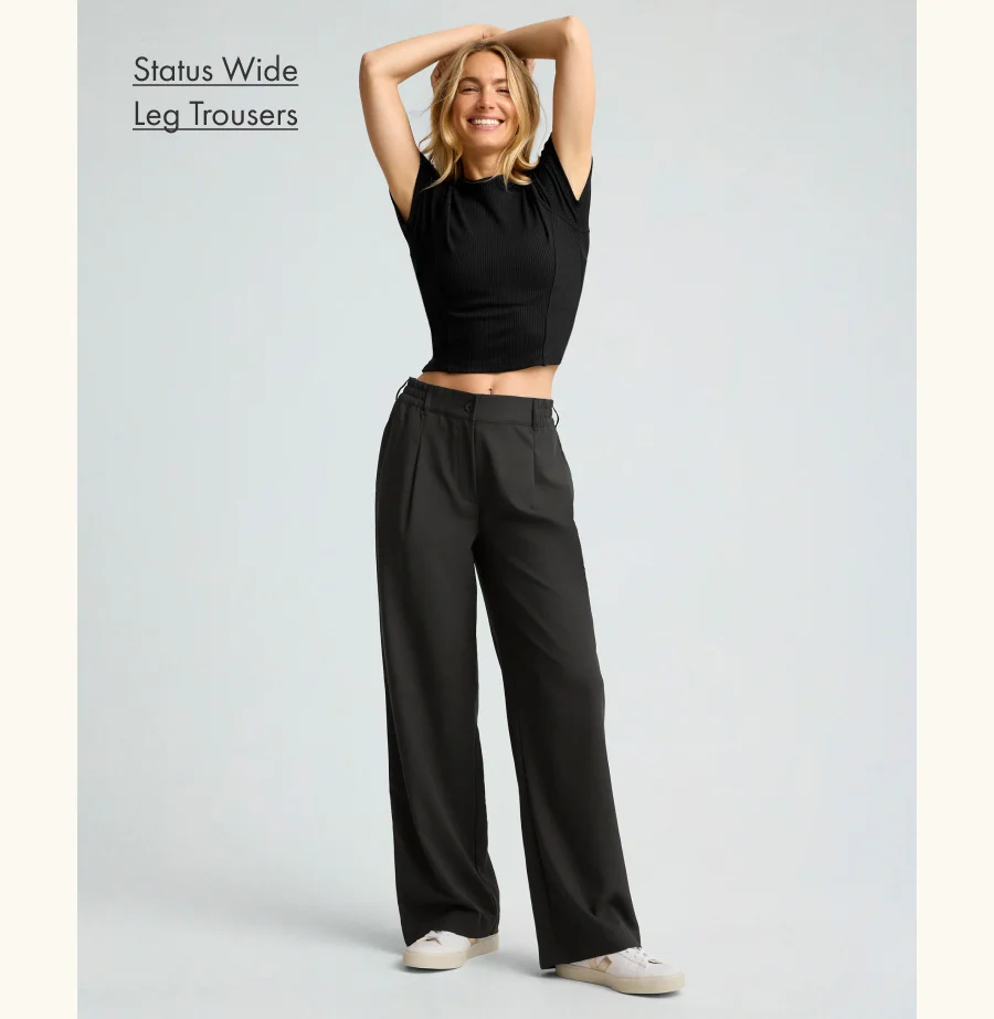 Status Wide Leg Trousers in Black