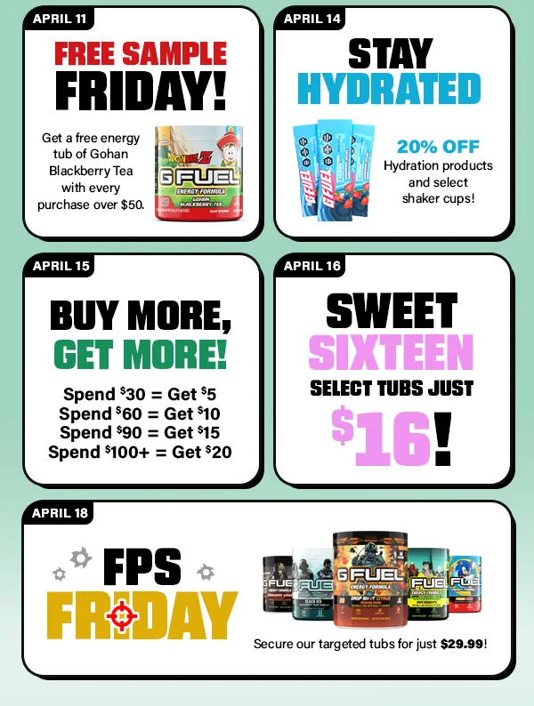 Deals of the Day Schedule
