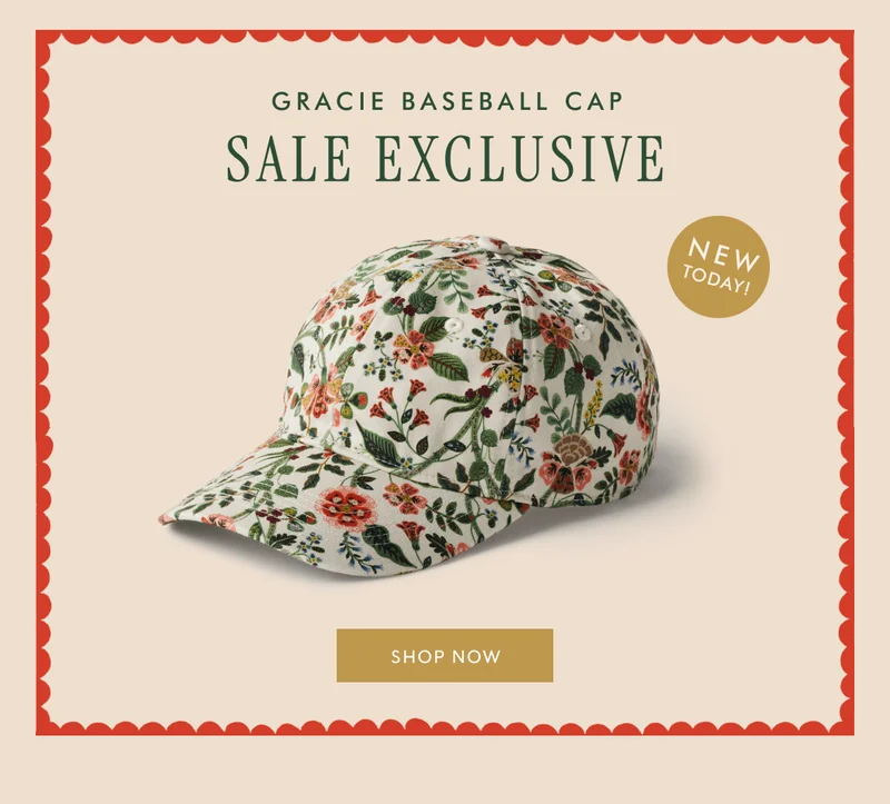 NEW TODAY! | GRACIE BASEBALL CAP SALE EXCLUSIVE | SHOP NOW
