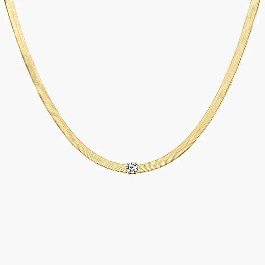 Lab Diamond Herringbone Necklace