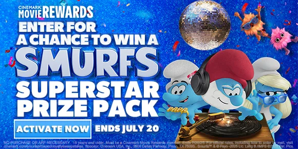 ENTER FOR A CHANCE TO WIN A SMURFS SUPERSTAR PRIZE PACK | ENDS JULY 20 | ACTIVATE NOW >