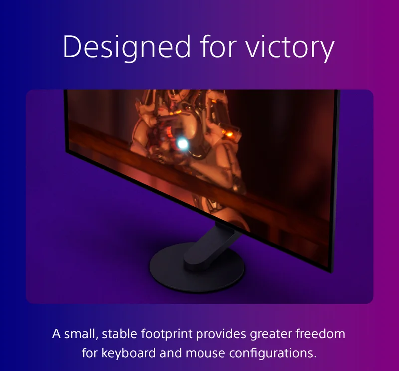 Designed for victory | A small, stable footprint provides greater freedom for keyboard and mouse configurations.