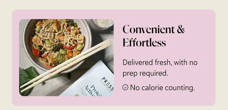 Convenient & Effortless  Delivered fresh, with no prep required.  ✔ No calorie counting