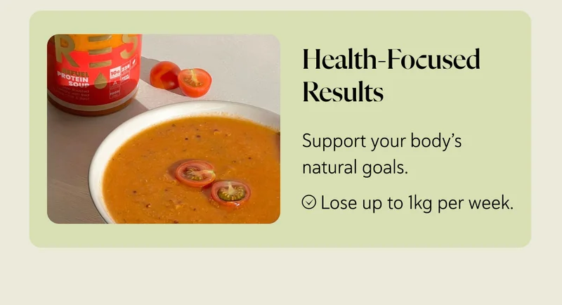 Health-Focused Results  Support your body’s natural goals.  ✔ Lose up to 1kg per week
