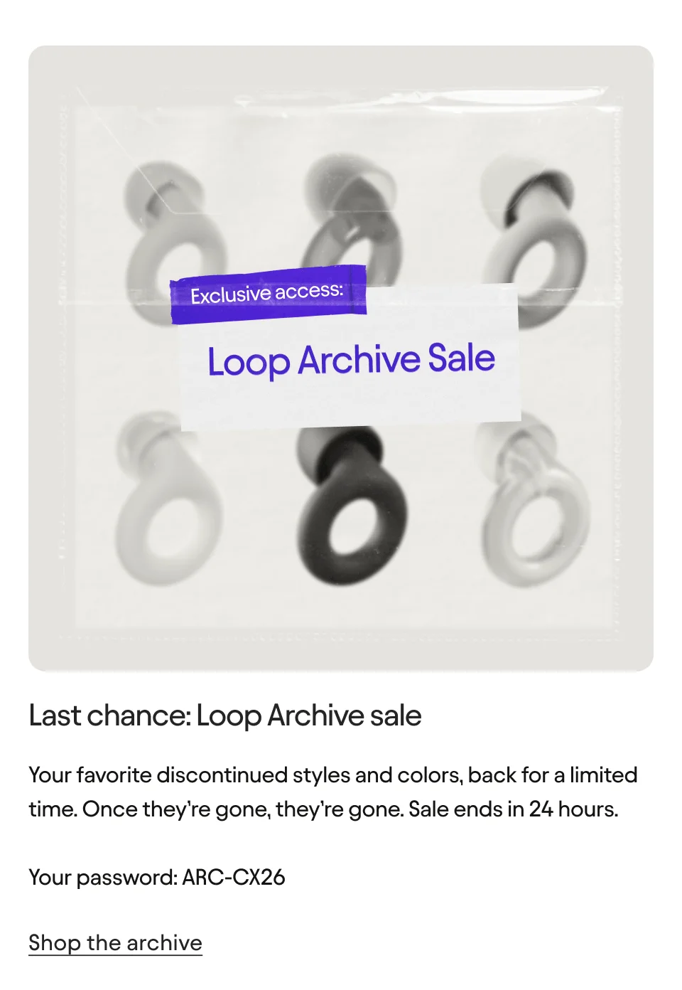 Loop Archive Sale