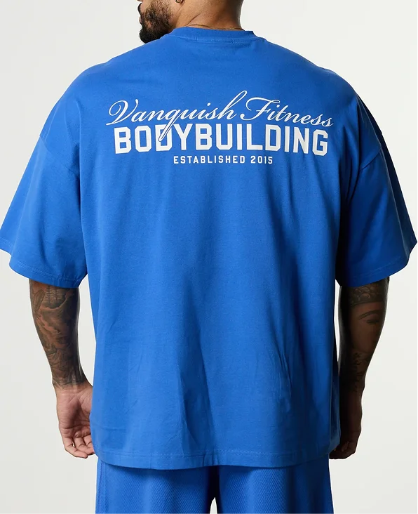 Vanquish Bodybuilding Cobalt Blue Oversized Boxy T Shirt
