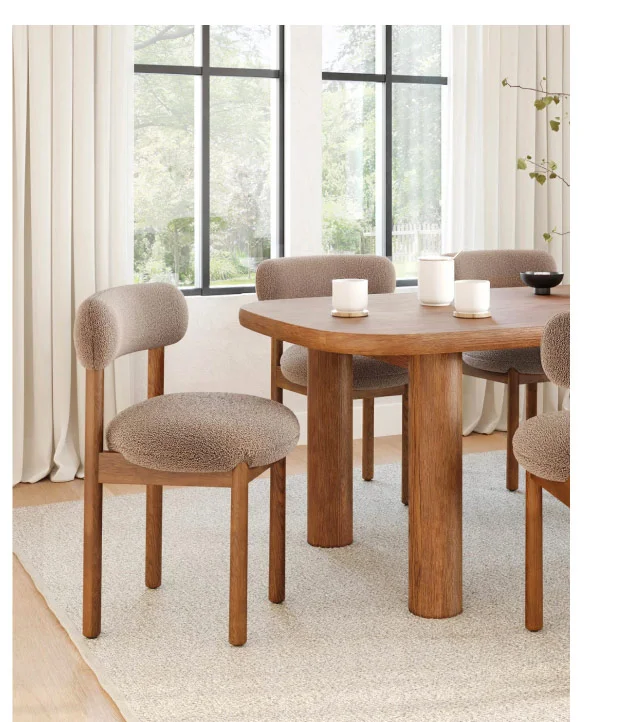 Munk Ivory Wool Bouclé White Oak Dining Chair