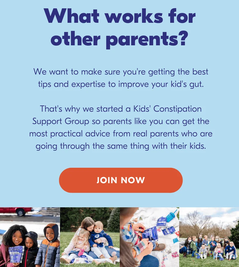 Join the Kids' Constipation Support Group