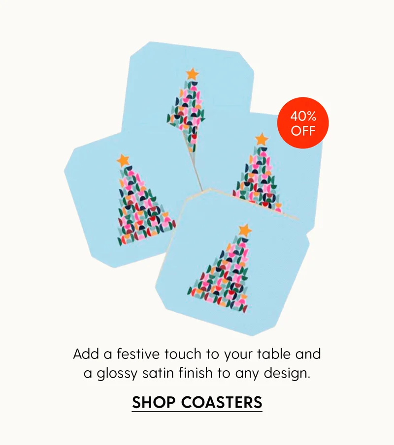 40% Off | Add a festive touch to your table and a glossy satin finish to any design. | Shop Coasters