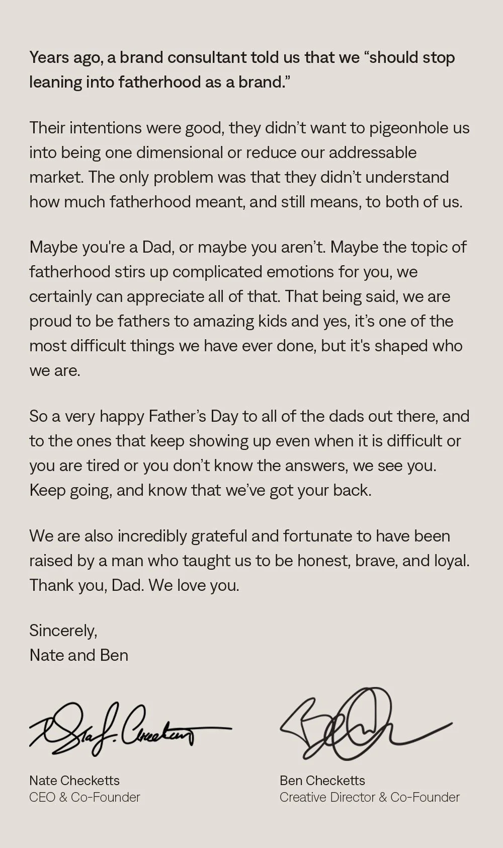 A note from Nate & Ben
