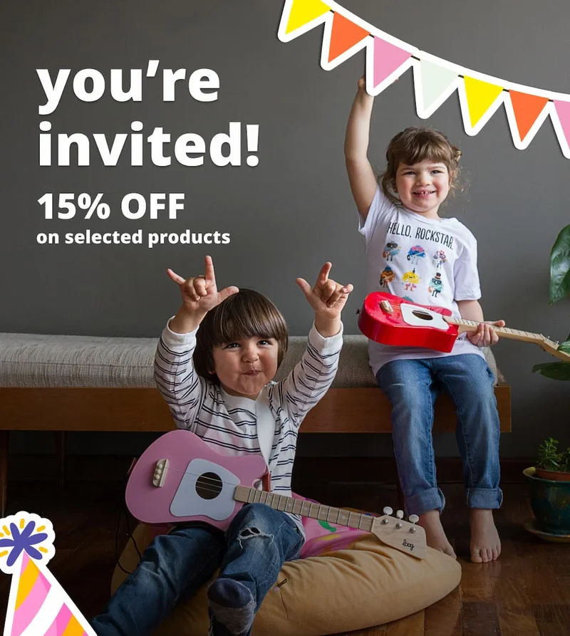 you’re invited! 15% OFF  on selected products
