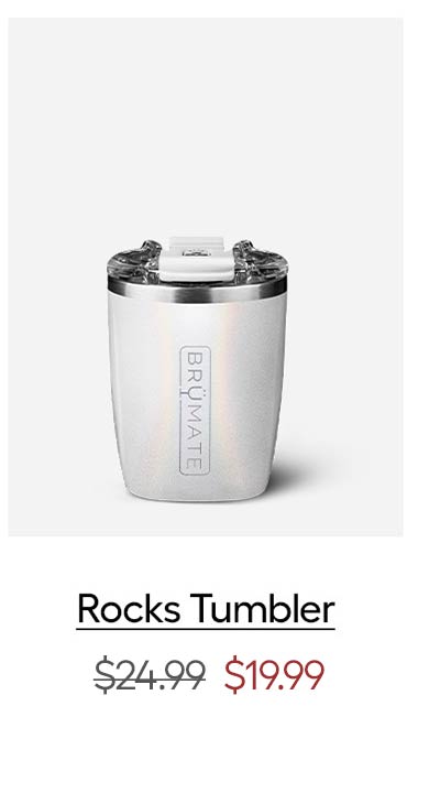 Rocks Tumbler, Glitter White - $19.99