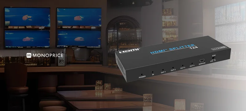 4K60 1x4 Video Splitter with HDMI
