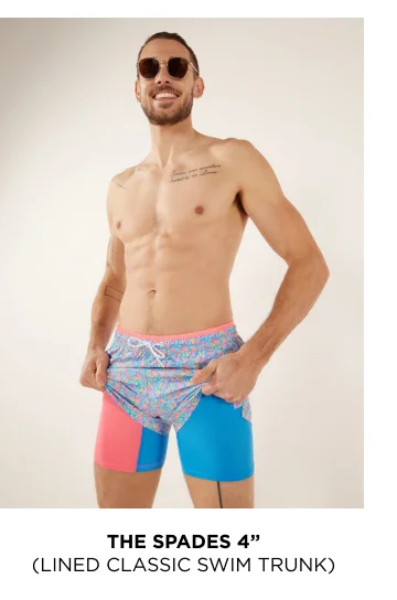 Lined Classic Swim Trunk: The Spades 4"